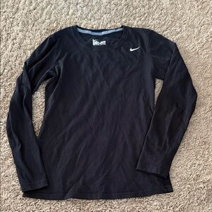 Nike Black Crew Neck Long Sleeve Top